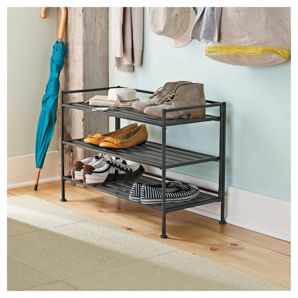 Upc 061648906482 Shoe Rack Threshold 3 Tier Stackable Shelf