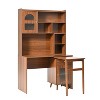 Okak 43.1IN 2-IN-1 L Shaped Desk with 90 Degree Rotating Top, Standing Desk with Storage Drawer and Cabinets, Computer Desk for Office, Home - 4 of 4