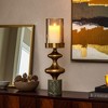 Metal Pillar Candle Holder with Glass Hurricane - Glam Style Candle Stand - Marble Base for Home, Office, Living Room & Bedroom - 2 of 4
