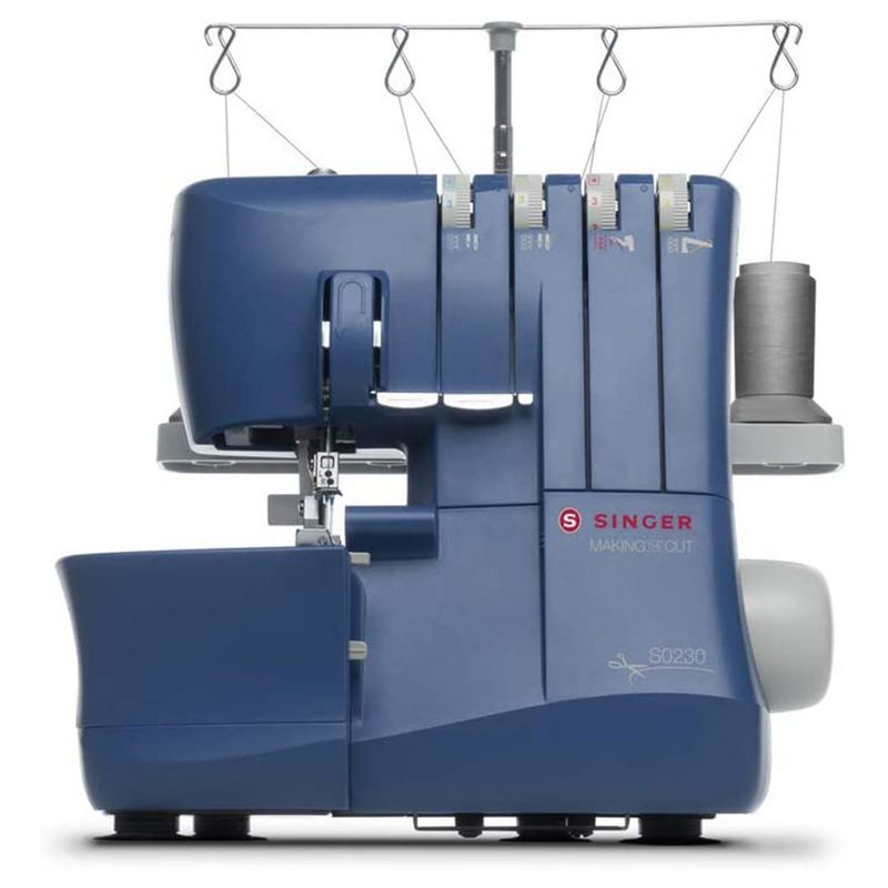 Singer S0230 Serger Sewing Machine with 2, 3, 4 Thread Capability and 6 Different Stitch Patterns, Included Accessory Kit and Free Arm, White, 1 of 7