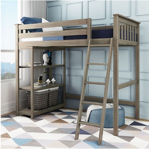 Max & Lily Twin-size High Loft Bed With Bookcase, Clay : Target