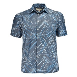 Beyond Paradise Men's Geometric Print Cotton Shirt | Dark Blue - 1 of 3