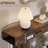 Dolonm 2-Tier 63" Console Desk with 2 Drawers,U-shaped Base with Power Outlet & USB Ports LED Lights,for Entrances,Corridors,Behind Sofas - 3 of 4