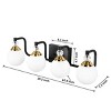 PAKOKULA 4-Light Black and Gold Vanity Light with Globe White Frosted Glass Shade - 4 of 4