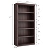 5 Tier Bookcase, Farmhouse Book Shelf with Storage Open Display Bookshelves, 71" Tall Book Case Wooden 5 Shelf Bookcase - 2 of 4