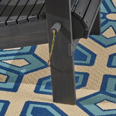 Cara Dark Gray Foldable Acacia Wood Adirondack Chair