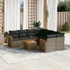 vidaXL Patio Sofa Set with Cushions Outdoor Furniture 9 Piece Poly Rattan - Gray - 2 of 4
