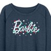Women's - Barbie - Holidays & Christmas Lightweight French Terry Wide Neck Long Sleeve Shirt - 2 of 4