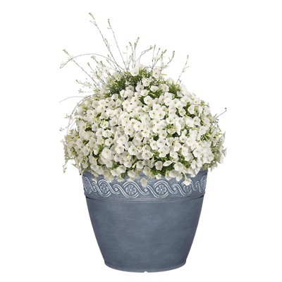 Storm Blue 13" Resin Indoor/Outdoor Flower Pot Planter