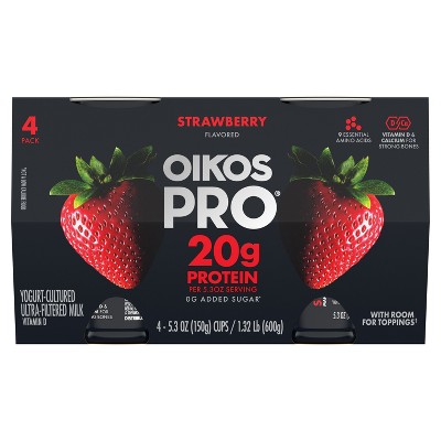 Oikos Pro Strawberry Greek Yogurt - 4ct/5.3oz_5