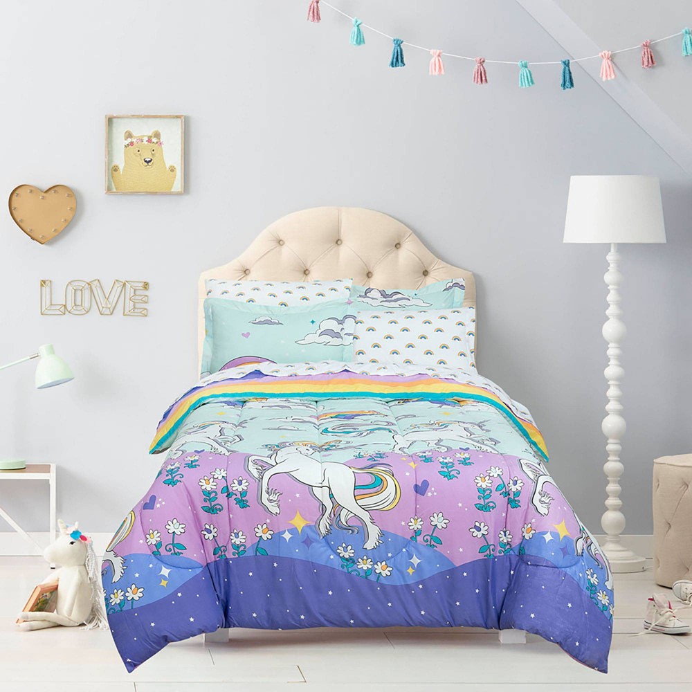 Photos - Duvet Full Magical Unicorn Super Soft Kids' Bed in a Bag - Kidz Mix