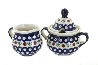 Blue Rose Polish Pottery 944-945 Zaklady Cream & Sugar Set