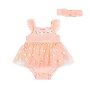 Little Lass Infant Girls Tutu Creepers W/ Accessory, Impatiens Pink, 12M - 1 of 1