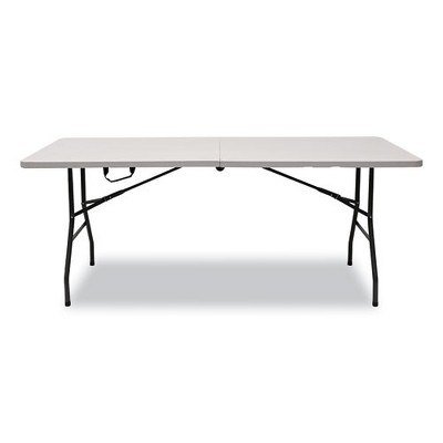 Gray and White Granite Resin Bifold Folding Table, 71"