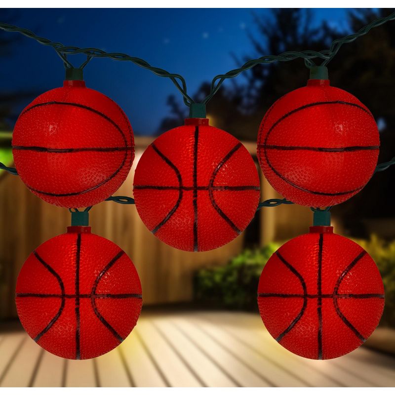 Kurt S. Adler 10ct Basketball Sport Christmas Novelty Light Set - 11.5 ft Green Wire, 3 of 4