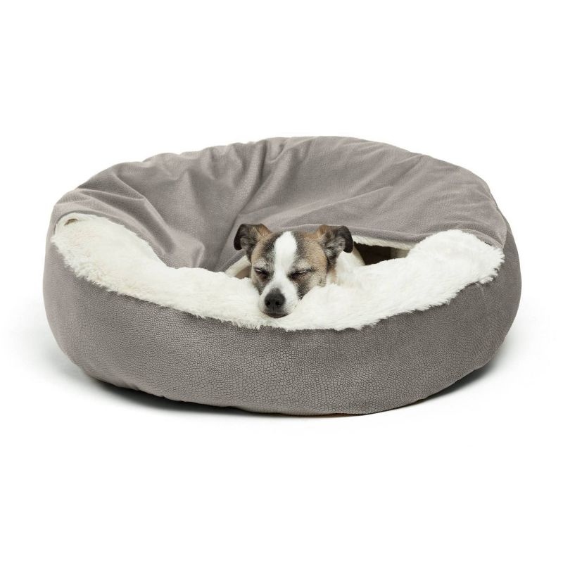 Best Friends by Sheri Cozy Cuddler Ilan Dog Bed - 24&#34;x24&#34; - Gray, 1 of 7
