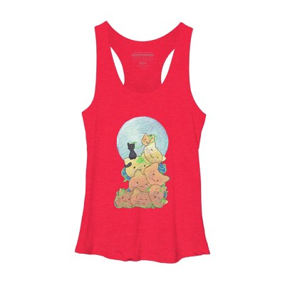 Women's Design By Humans Cat Pumpkin Pile By AwkwardDragon Racerback Tank Top