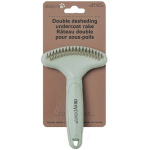 Dexypaws: Pet Double Deshedding Undercoat Rake - Sage Green, Grooming Tool - 1 of 4