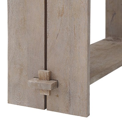 Castleton 61'' Driftwood Mango Wood Minimalist Console with Storage