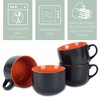 Elanze Designs 24 Oz X-Large Color Pop Mug Set of 4 - Perfect for Coffee, Cereal, Soup, Salad or Ice Cream Bowl, Oversized, Extra-Large Mugs, Orange - 3 of 4