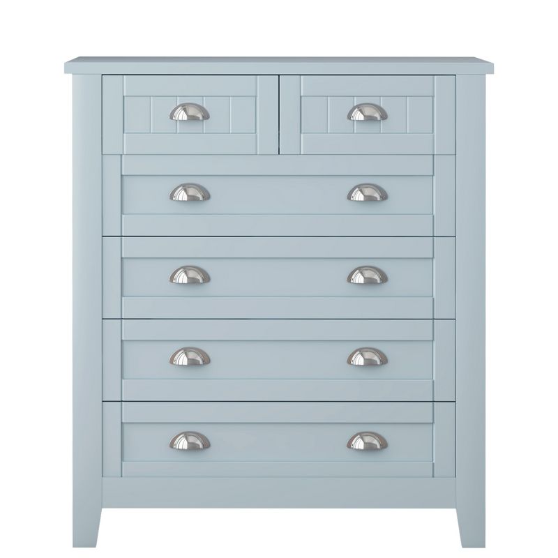 Modern 4/6 Drawer Dresser with Wooden Legs and Vintage Shell Handles - ModernLuxe, 4 of 12