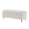 CAVINAS Linen Fabric Storage Ottoman Bench with Wheels,Upholstered Storage Ottoman,Storage Bench for Living Room,Bedroom - 2 of 4