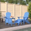 vidaXL Adirondack Chair Lawn Chair Set with Footstools & Table – Aqua Blue, Weather-Resistant HDPE, Ideal for Garden Patio Deck, 28.7" x 32.7" x 36.2" - 2 of 4