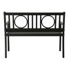 HomeRoots 45" Black Metal Geometric Back Garden Patio Bench - 4 of 4