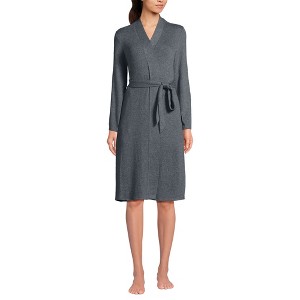 Lands' End Women's Faux Cashmere Cozy Robe - 1 of 4