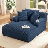 AENKYO Oversized Corduroy Sleeper Sofa Bed & Cloud Lounge Chair,2 Pillows | Boneless Upholstered Chaise for Living Room - 2 of 4