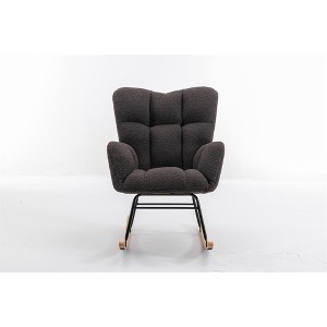 COWLOWN Teddy Fabric Rocking Glider Nursery Chair, 250LBS Capacity for Living Room/Bedroom Indoor - 1 of 4