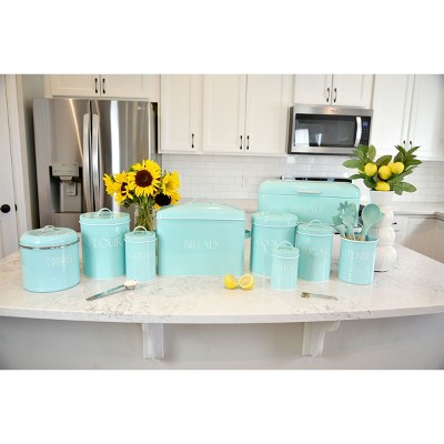 Outshine Co Large Kitchen Utensil Holder and Farmhouse Decor, Mint — фото 7