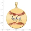 Black Bow Jewelry 14K Gold Plated George Brett Signature LG Enamel Baseball Pendant - 4 of 4
