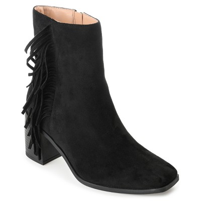 Journee Collection Womens Noriah Tru Comfort Foam Inside Zip Stacked Heel Booties Black 9.5