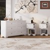 3-Pieces Bedroom Dresser Night Stand Set, 6-Drawer Dresser and 2 Nightstands with Metal Handles, Elegant Design and Retro Style,White - 4 of 4