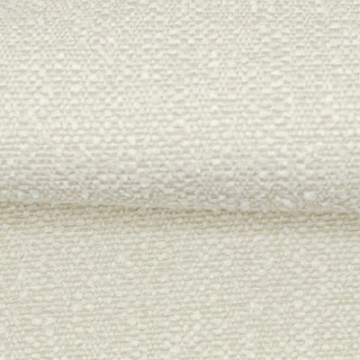 Snow White Round Boucle Fabric Ottoman