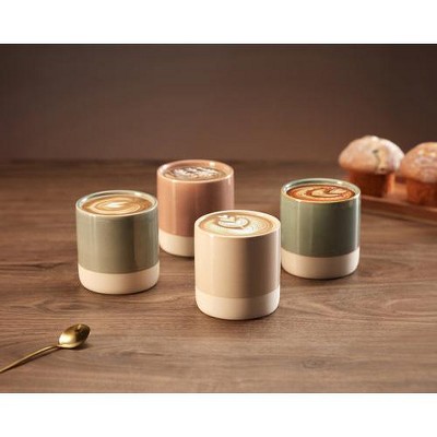 Multicolor Ceramic Latte Mugs Set of 4, 10.5 oz