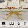 ALEXOUN 39.37Inch Rectangular Tempered Glass Coffee Table,with Metal Legs, Easy to Clean & Sturdy 220 lbs Capacity,for Living Room,Office - 2 of 4