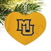 Marquette University Secondary Logo Heart Love Wood Christmas Tree Holiday Ornament - 2 of 3
