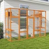 AZL1 Life Concept Pet Crates and Houses Large Outdoor Cat Enclosure with Window View Design Multi Level Activity Platforms, Orange, 100.78"*35.4"*72" - 2 of 4