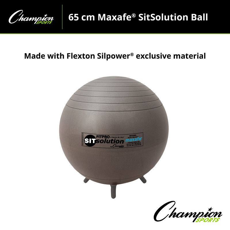 Champion Sports MAXAFE Sitsolution 65cm Ball with Stability Legs, 4 of 6