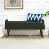 TiramisuBest Gray Acacia Wood Dining Bench, 60" Industrial Entryway Bench with Metal Legs, Rustic Farmhouse Table Seating, Water Resistant - 2 of 4