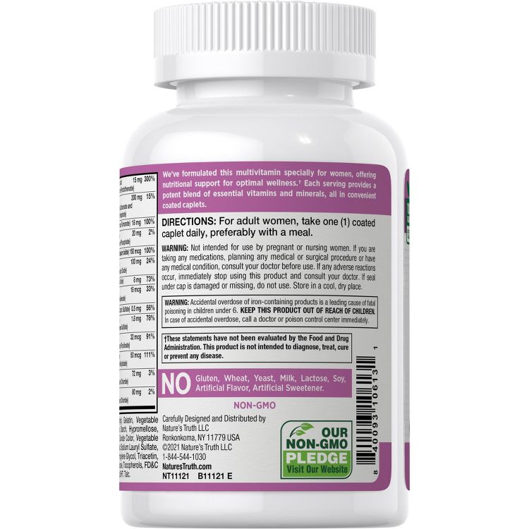 Nature's Truth Multivitamin For Women | 100 Caplets, 3 of 4