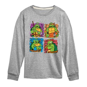 Boys' - Teenage Mutant Ninja Turtles - Bricks Long Sleeve Graphic T-Shirt - 1 of 4