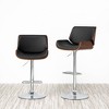 Set of 2 Leatherette Adjustable Height Swivel Bar Stools Chrome Plated Base - Glitzhome - 4 of 4