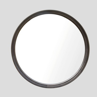 26" Classic Wood Round Mirror Black - Threshold™