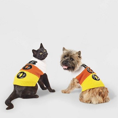 Halloween Candy Corn Boo Dog and Cat Sweater - Hyde and EEK! Boutique™
