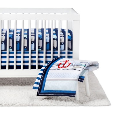 dark blue crib bedding set