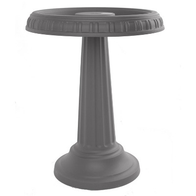 17" Bird Bath with Pedestal Charcoal - Bloem