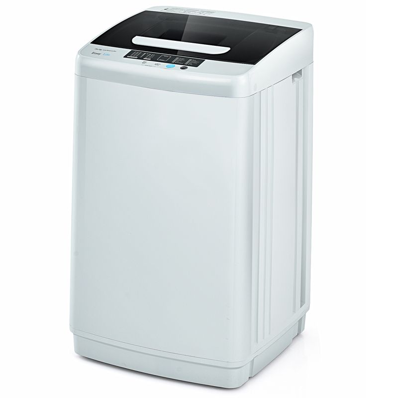 Costway Portable  8.8lbs Full-Automatic Laundry Washing Machine Spin Washer W/ Drain Pump, 1 of 11